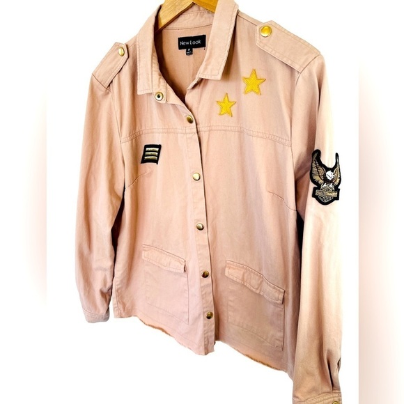 New Look Military Star Pink Utility Jacket - Picture 2 of 8